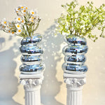 Laden Sie das Bild in den Galerie-Viewer, Disco Ball Spiral Vase Unique Glass Tiles Flower Bottle Disco Ball Planter Silver Mirror Vase Home Living Room Office Decor
